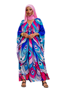 Vibrant Peacock kaftan