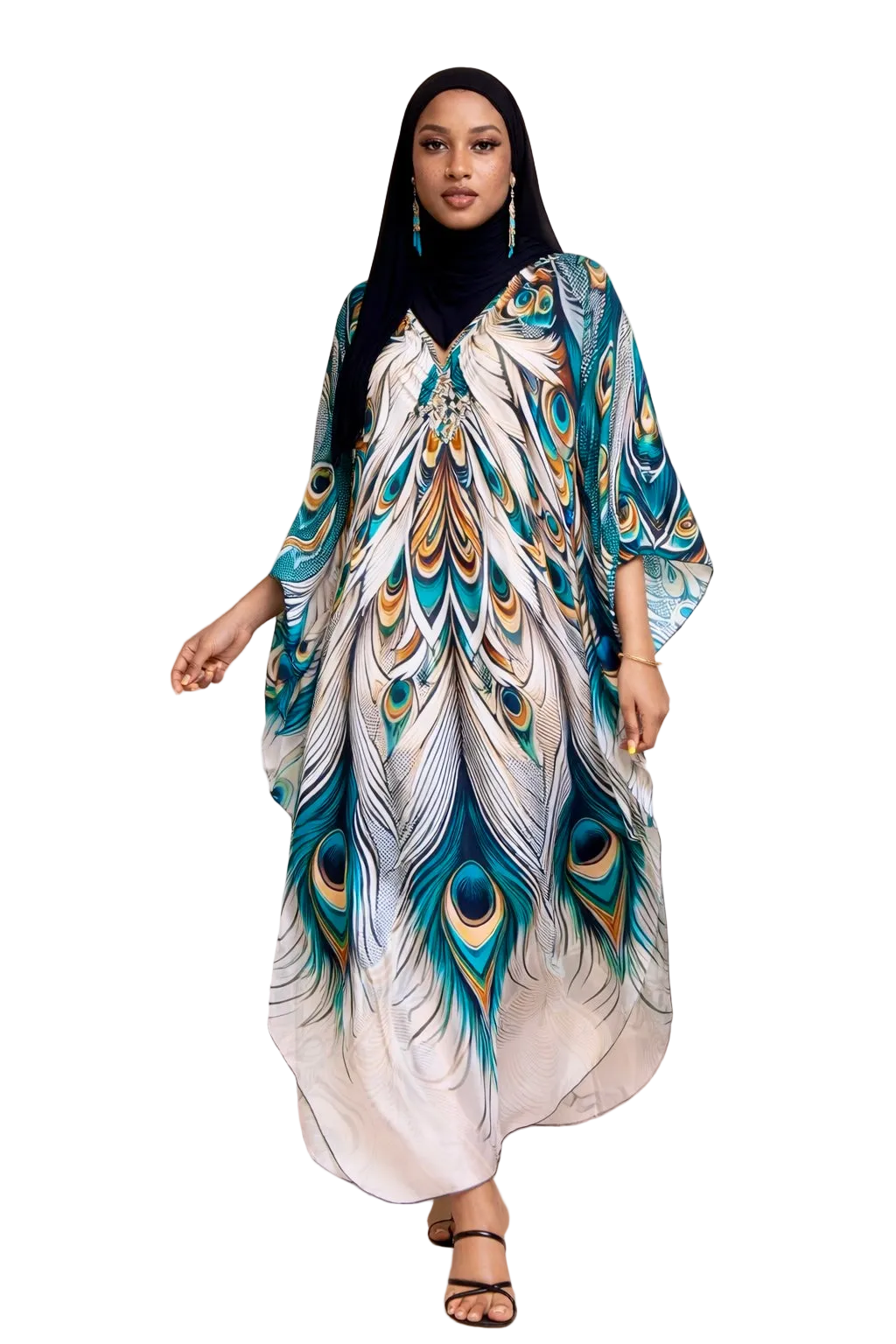 Peacock Feather Kaftan