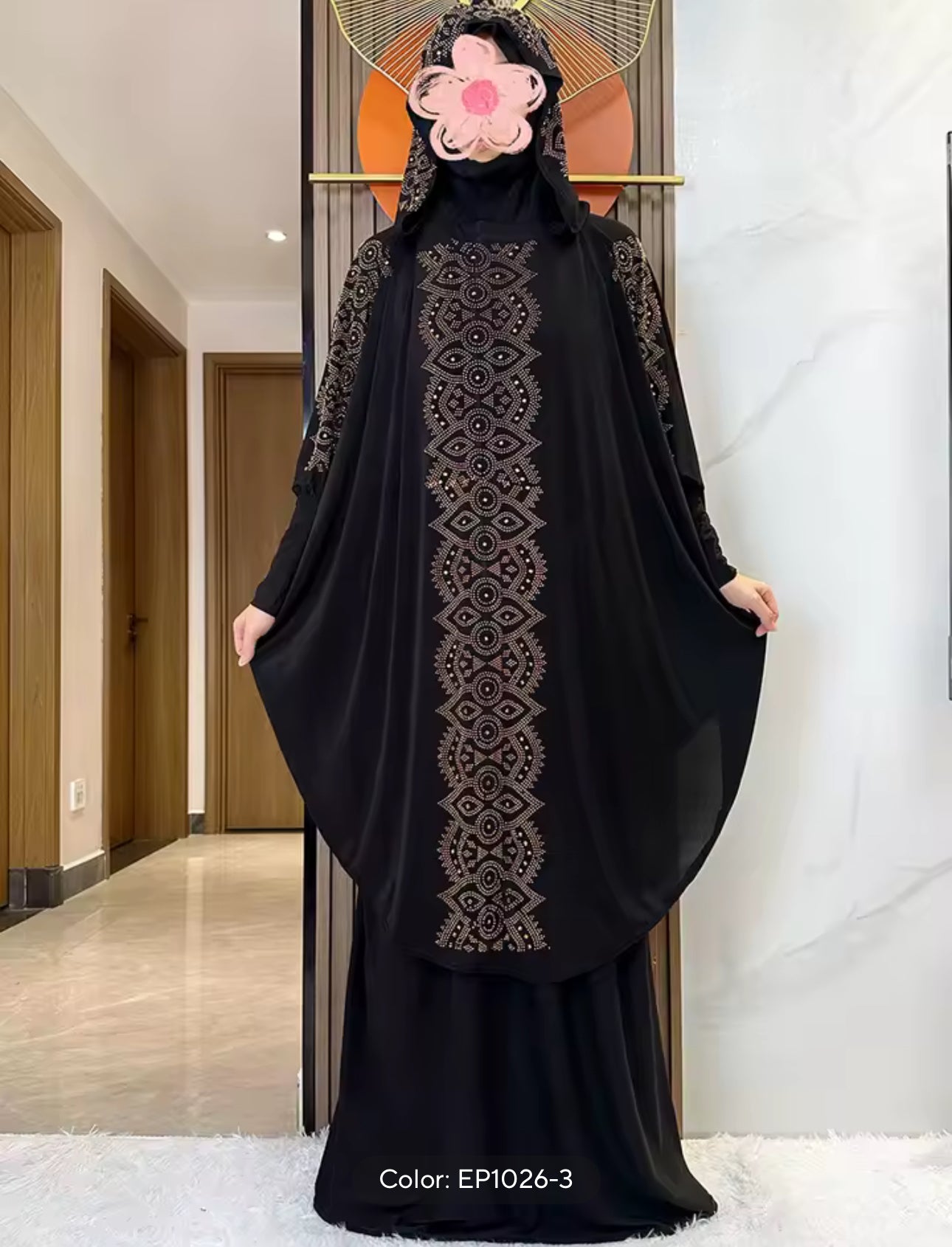 Dazzling Ramadan prayer hoodie dress set (5 colors)