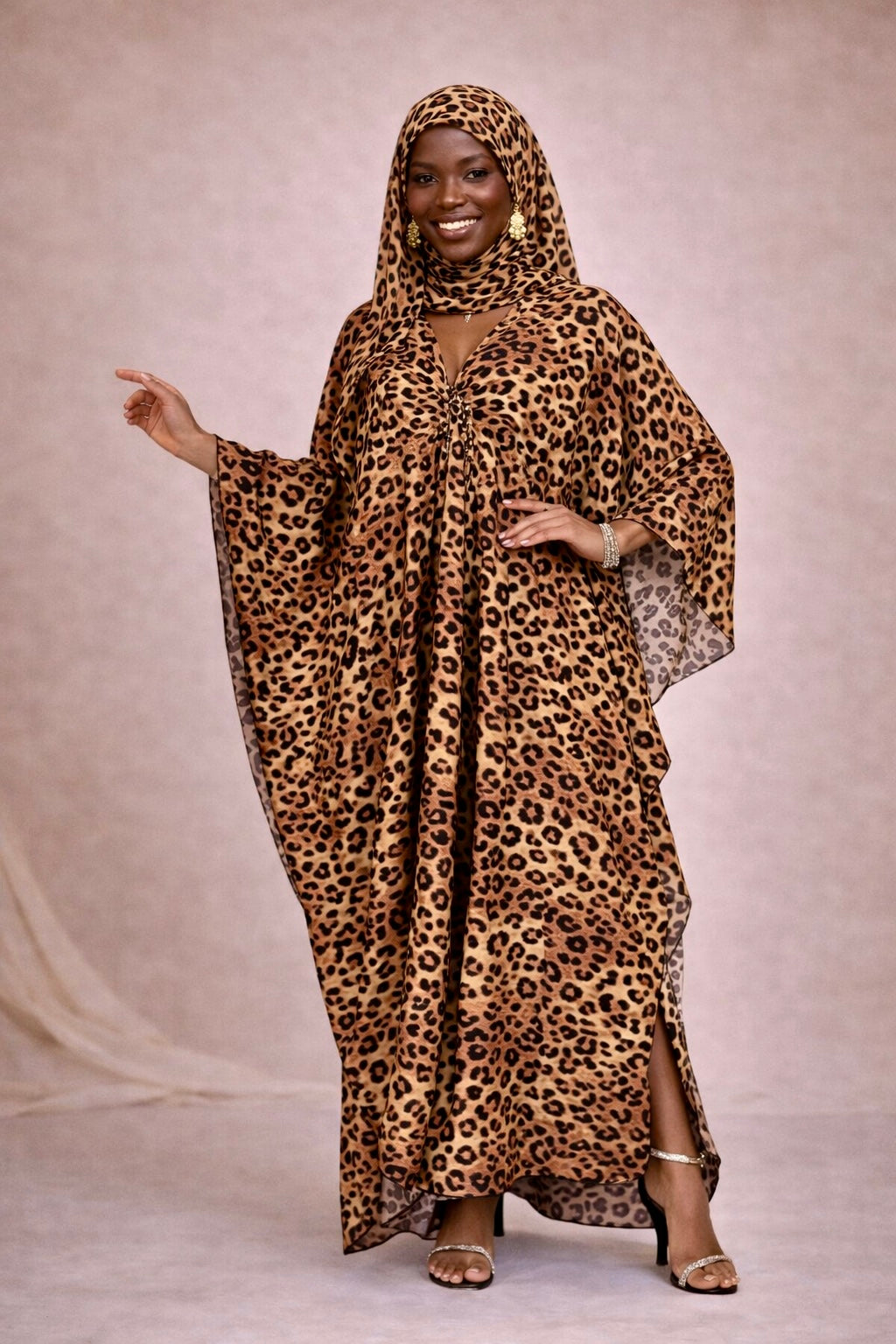 Leopard print kaftan