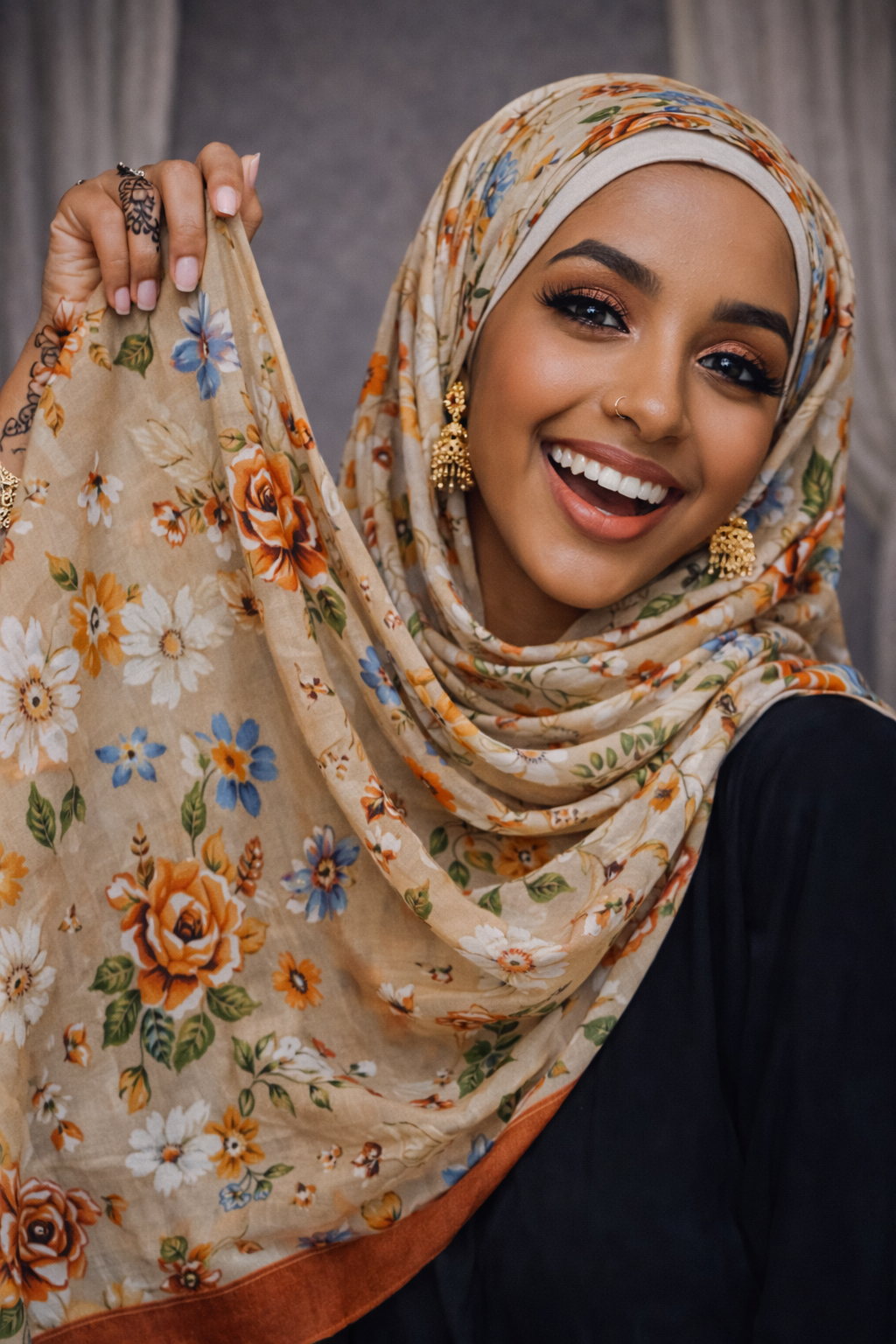 Fall flower hijab/scarf