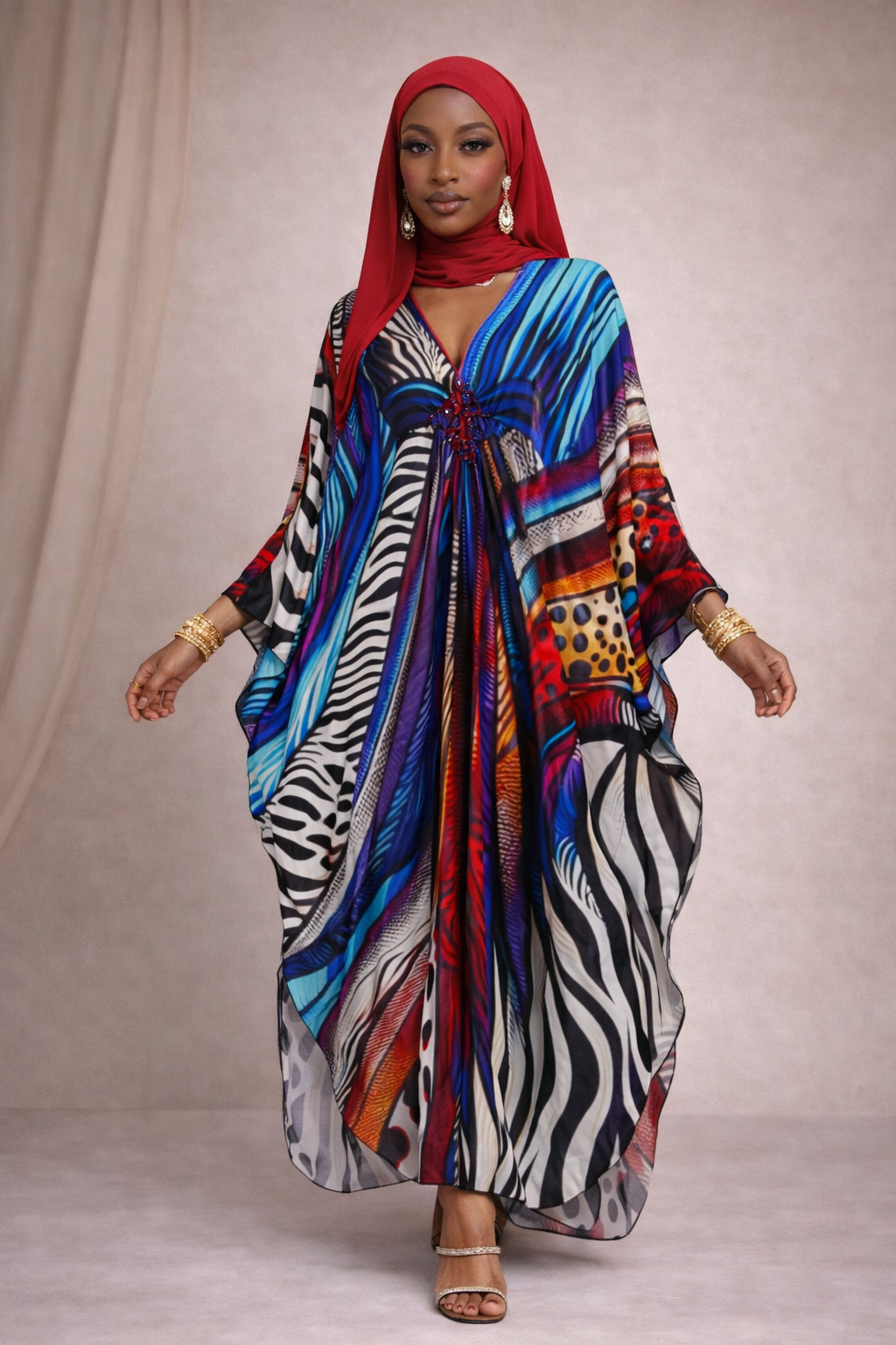 Zebra color radiance kaftan
