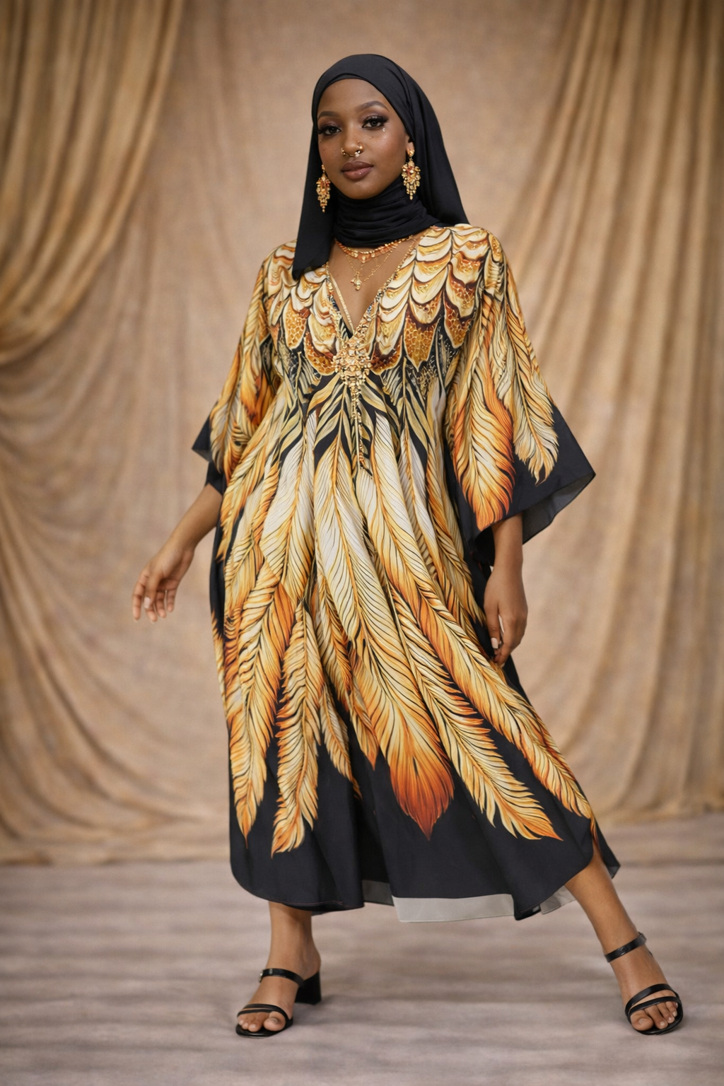 Golden feather Kaftan