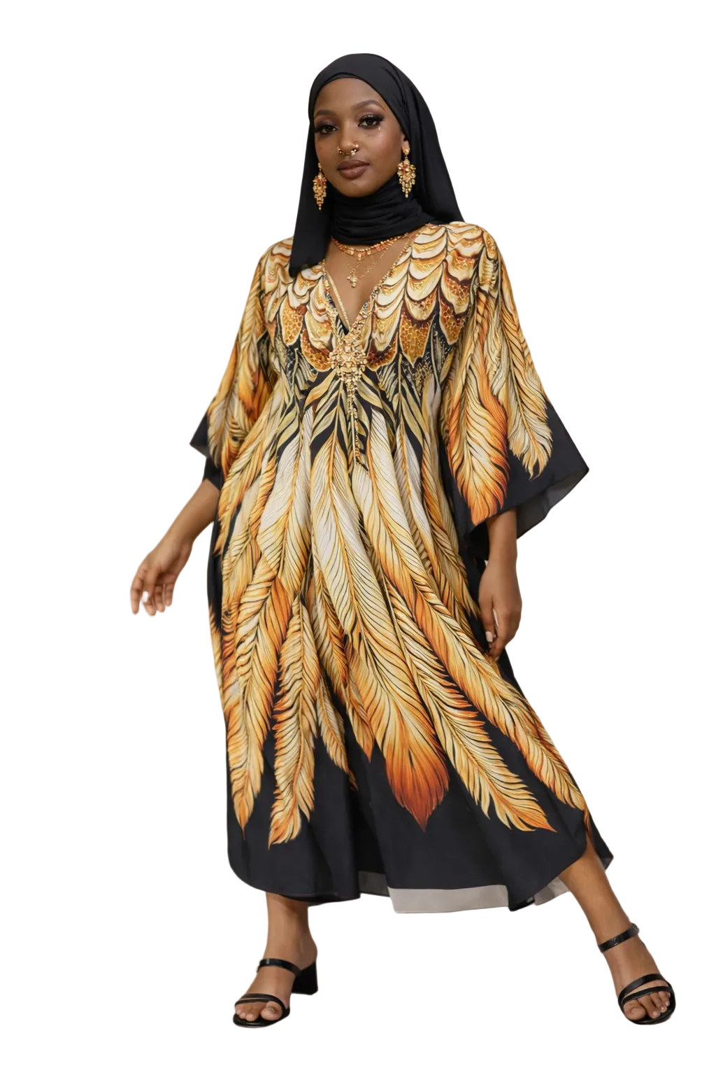 Golden feather Kaftan