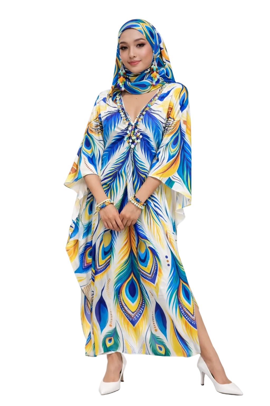 Peacock brilliance Kaftan