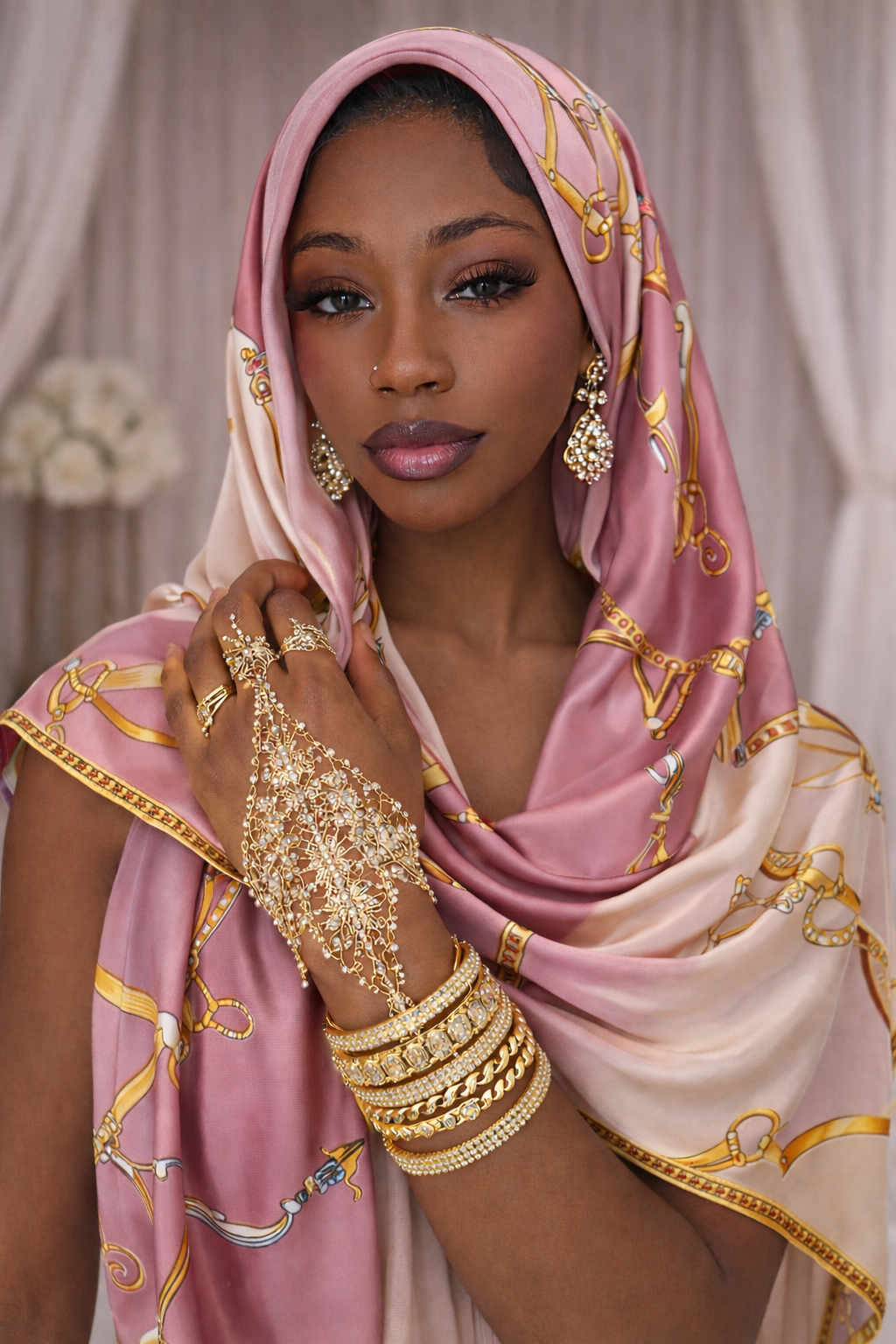 Pink lux scarf/hijab